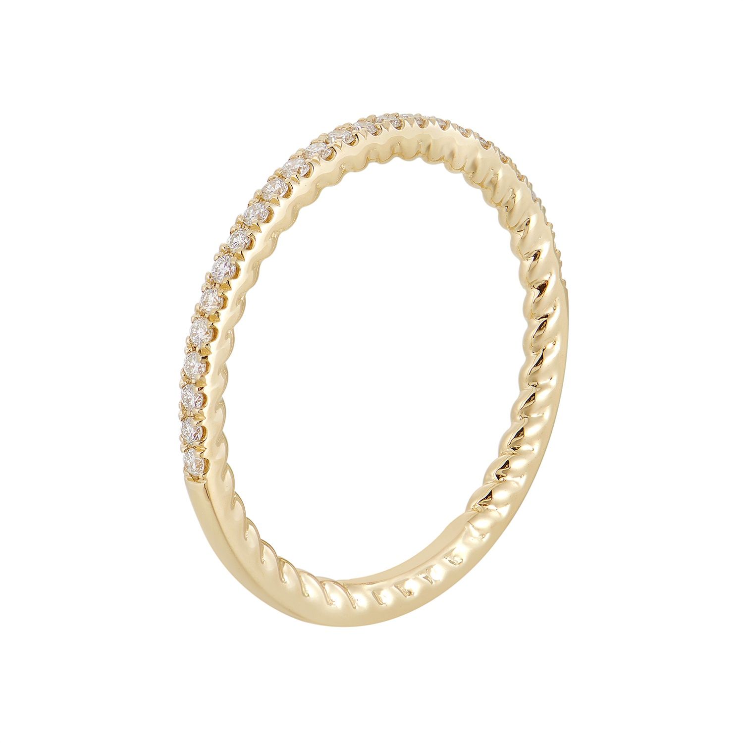14K Yellow Gold Round Natural Diamond Wedding Band MZ1417-25, Colour: 14KYellow-1.49g-0.149ct-ND