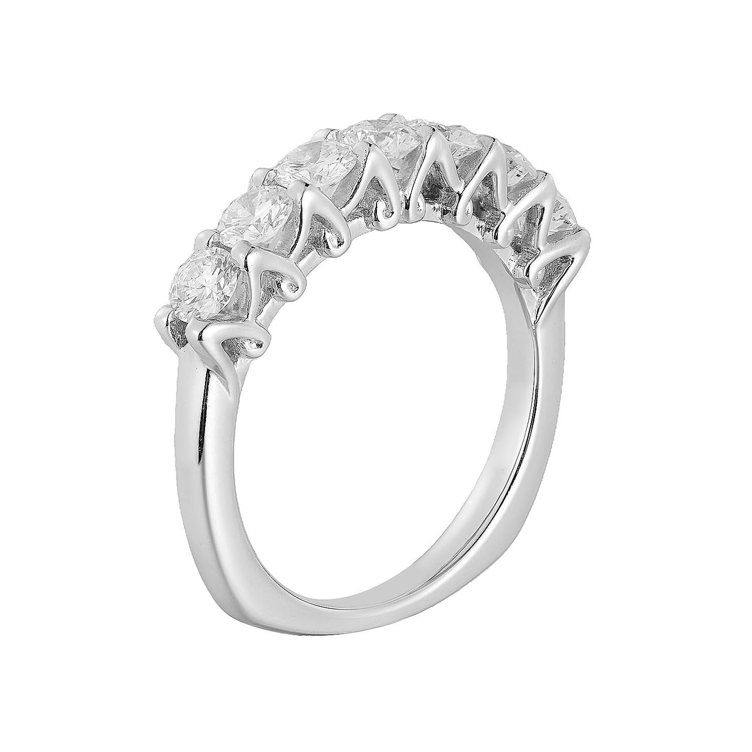 14K White Gold Round Natural Diamond  Wedding Band MZ11443, Colour: 14KWhite-3.98g-1.139ct-ND