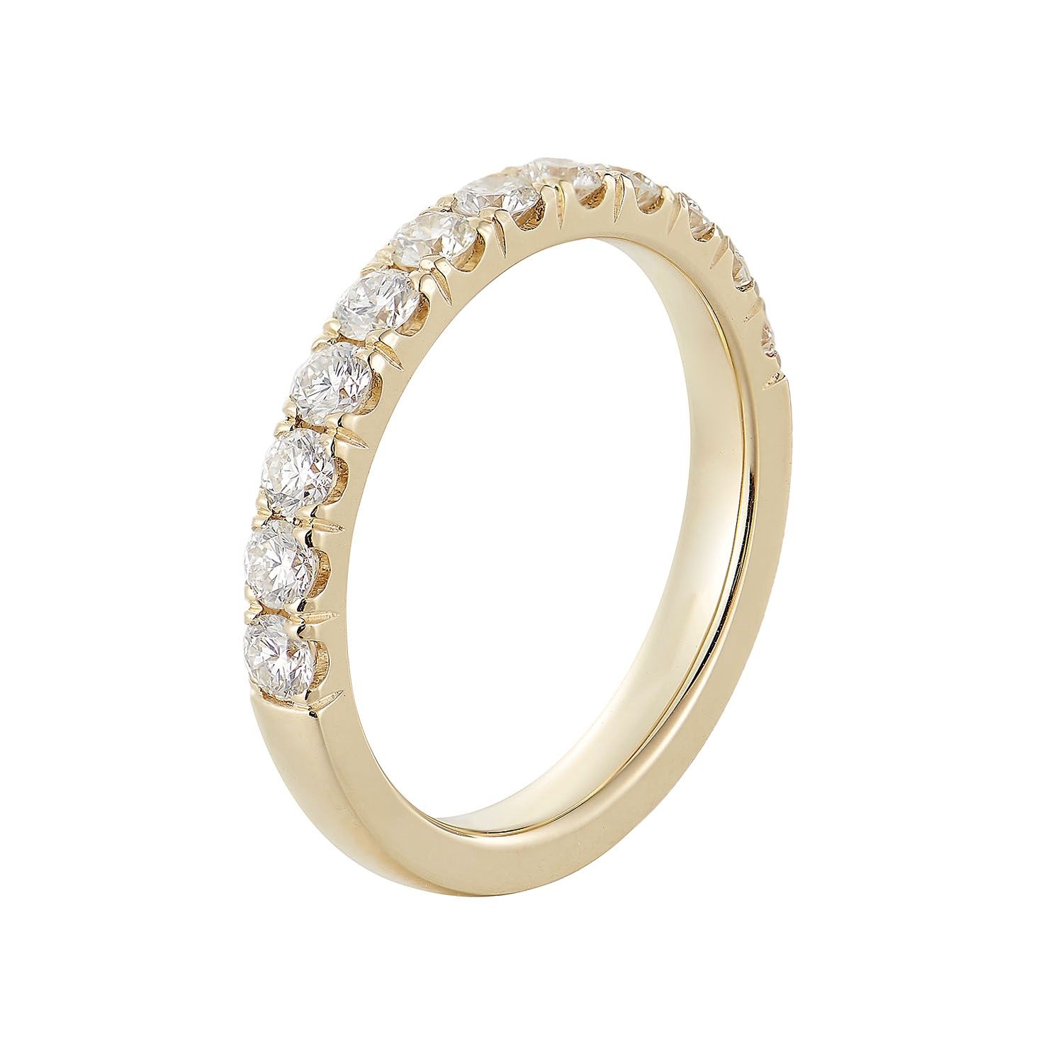 14K White/Yellow Gold Round Natural Diamond Wedding Band MZ1042-13, Colour: 14KYellow