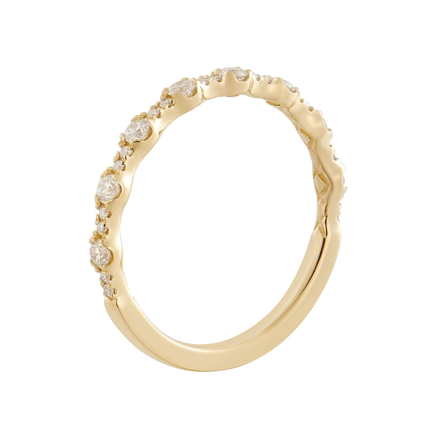 14K White/Yellow Gold Round Natural Diamond  Wedding Band MZ1654, Colour: 14KYellow
