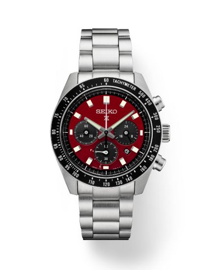 SEIKO Prospex Speedtimer Solar Chronograph Red Dial Watch SSC927