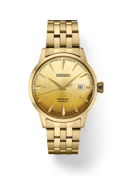 SEIKO Presage Cocktail Time Men&#39;s Automatic Gold-Tone Watch SRPK46
