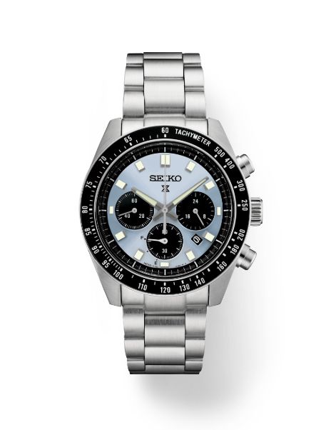 SEIKO PROSPEX SPEEDTIMER Stainless Steel Bracelet Blue Dial Watch SSC935