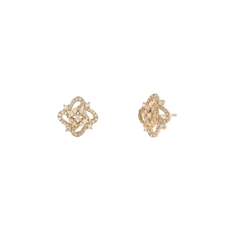14K Yellow Gold Natural Diamond  Stud Earrings MZ10330