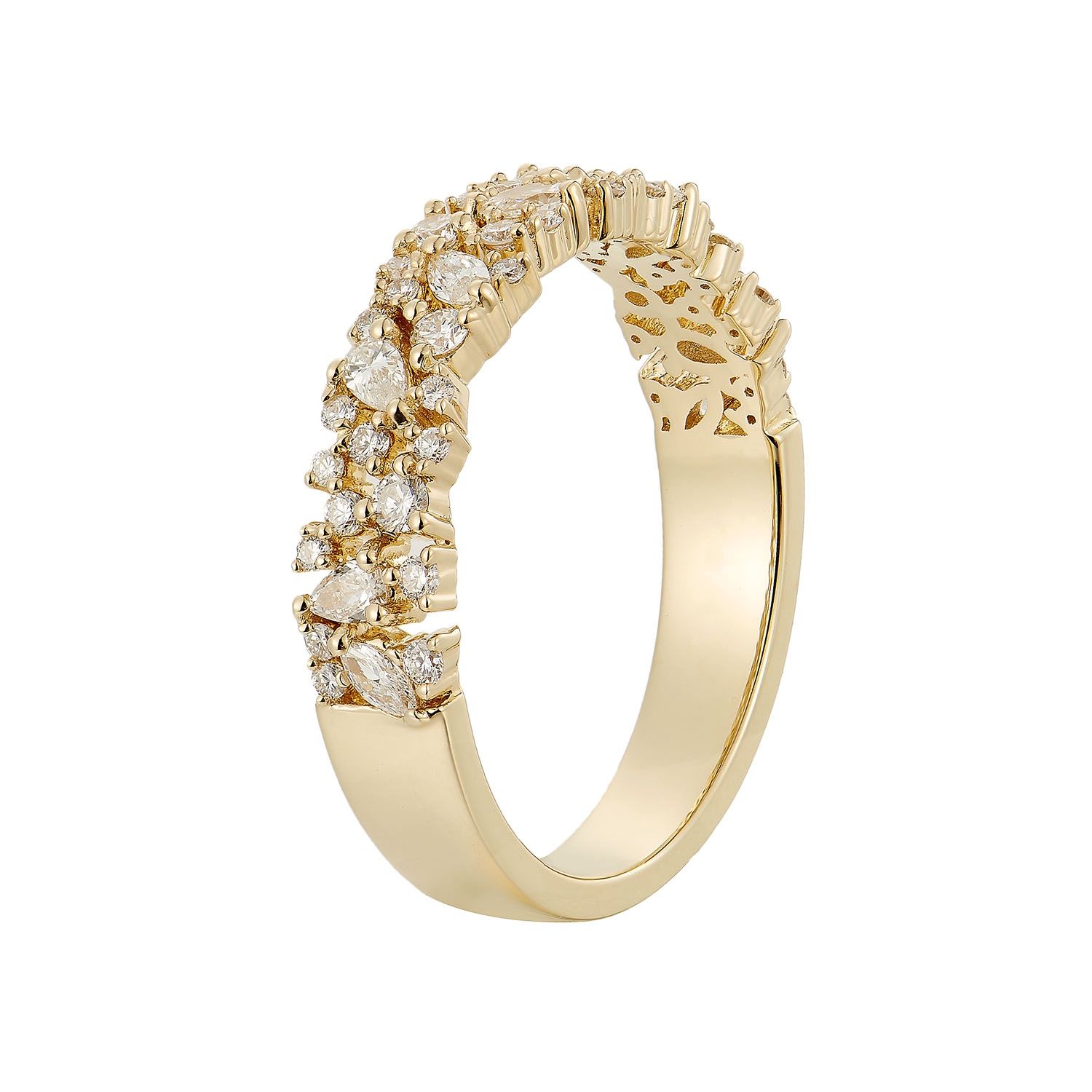 14K White/Yellow/Rose Gold Natural Diamond  Wedding Band MZ9177 Natural Diamond, Colour: 14KYellow-3.46g-0.556ct-ND