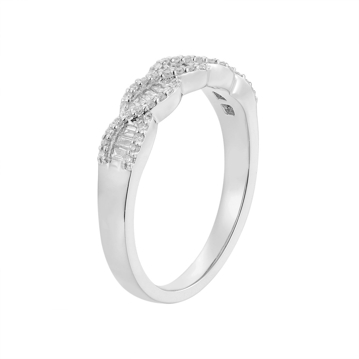 14K Rose Gold Natural Diamond  Wedding  Band  MZ5196, Colour: 14KWhite