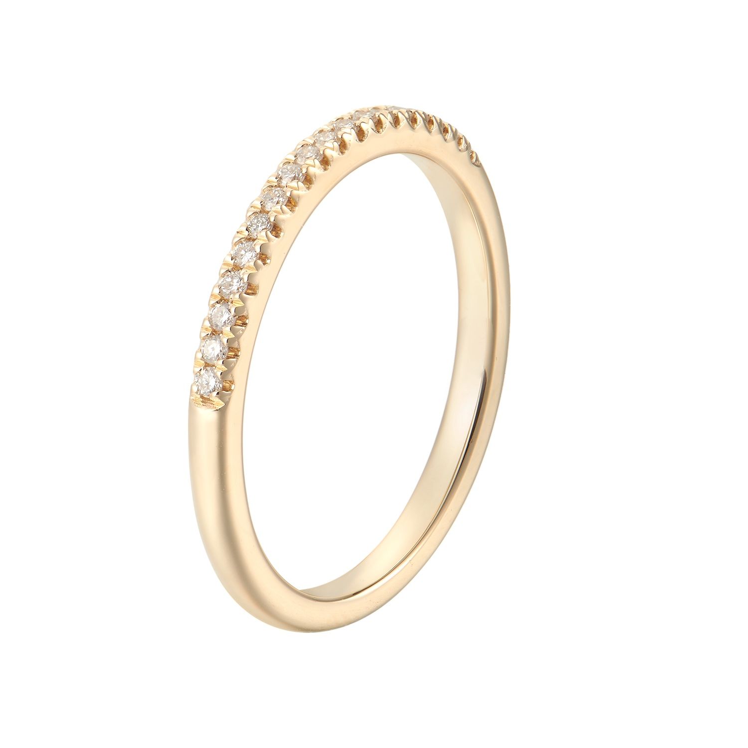 14K Yellow/Rose Gold Round Natural Diamond  Wedding Band MZ5532, Colour: 14K Yellow-1.97g-0.108ct-ND