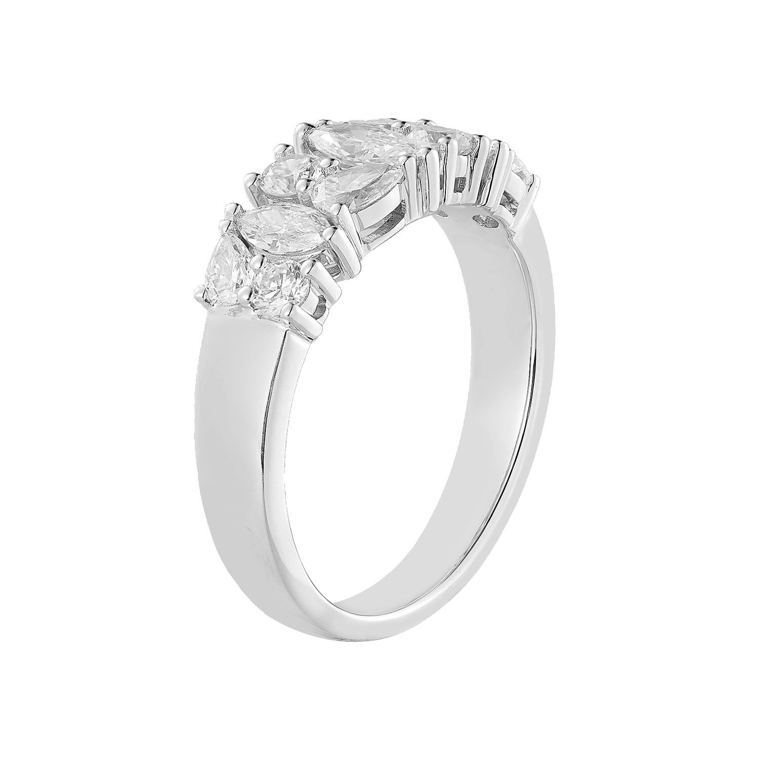 14K White Gold 14K Yellow Gold Lab Grown Diamond Wide Band MZ12199
