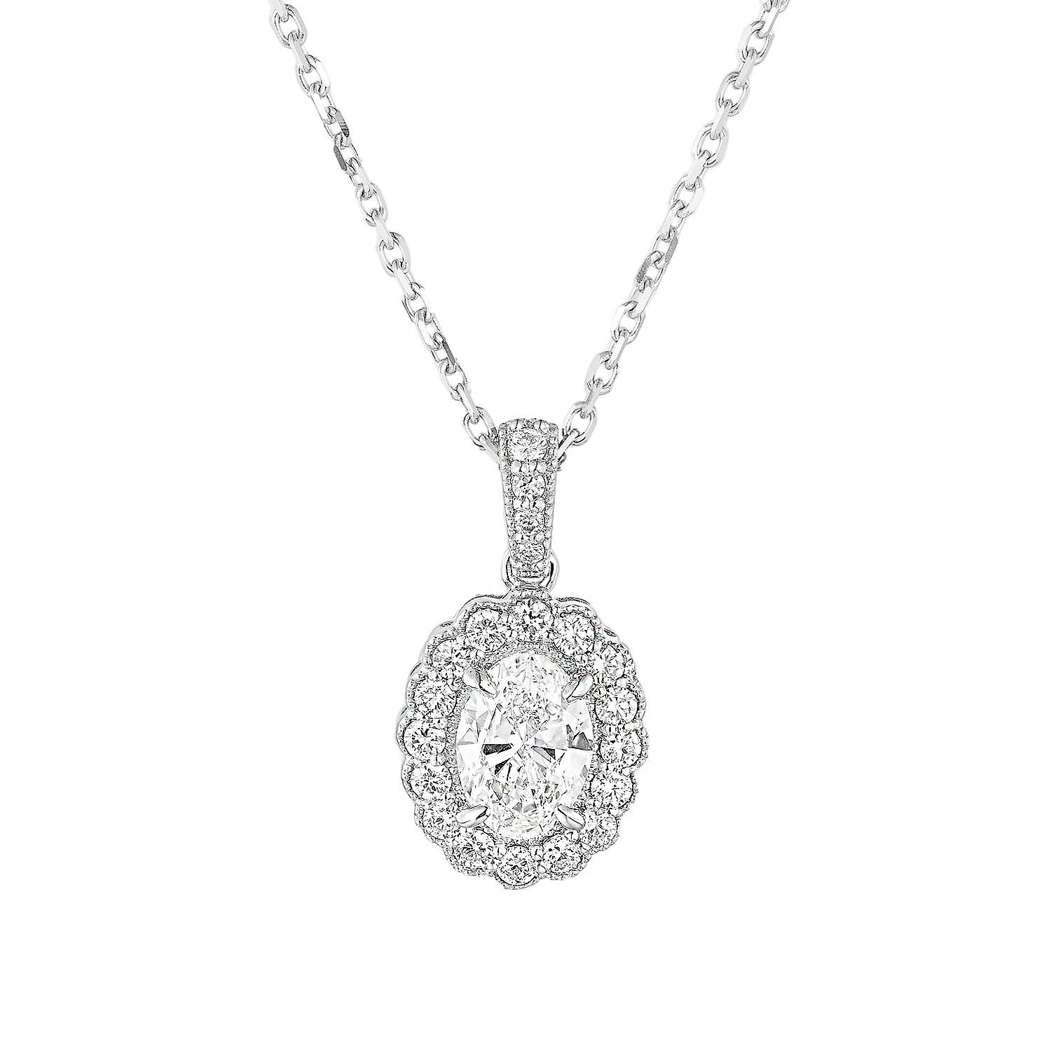 14K White Gold Lab Grown Diamond Necklace MZ61380-1
