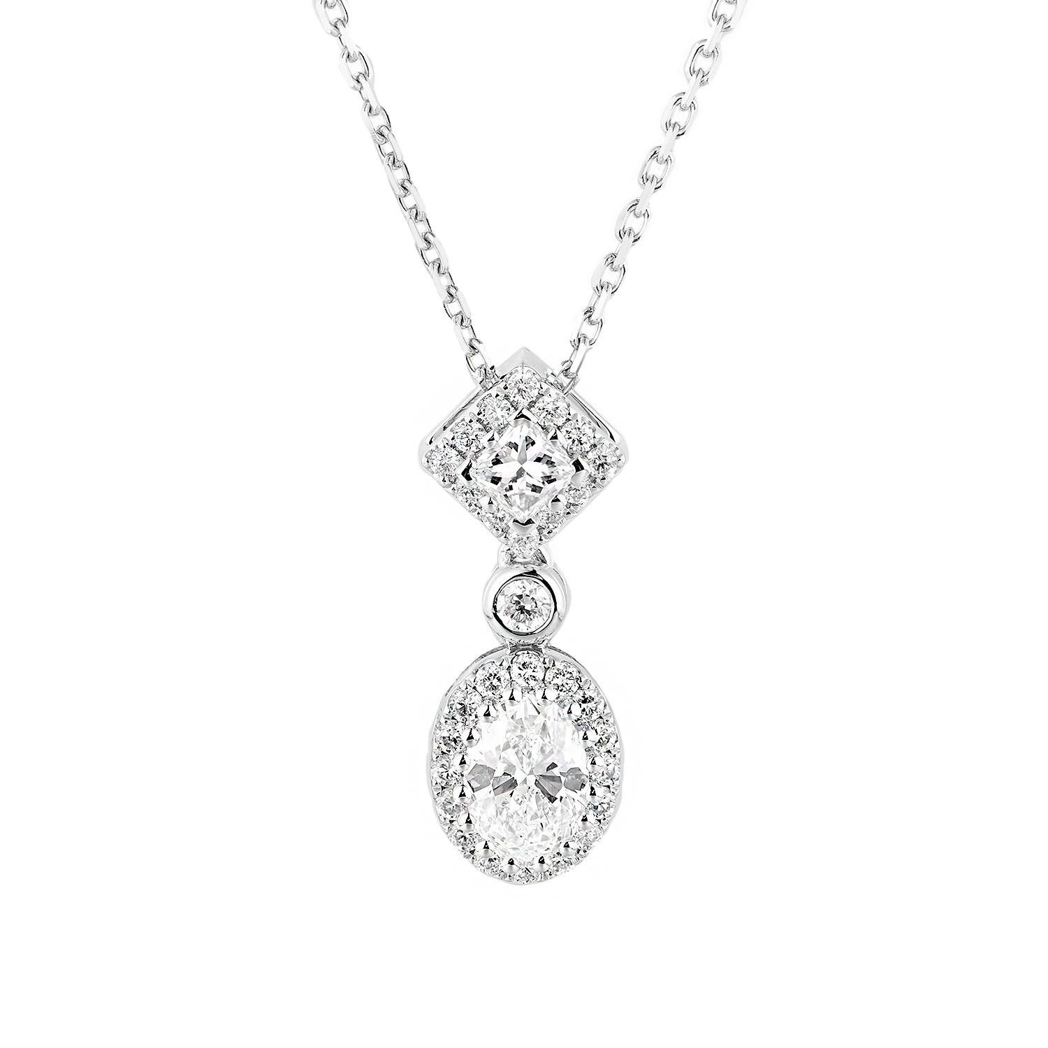 14K White Gold Lab Grown Diamond Necklace MZ61379-1