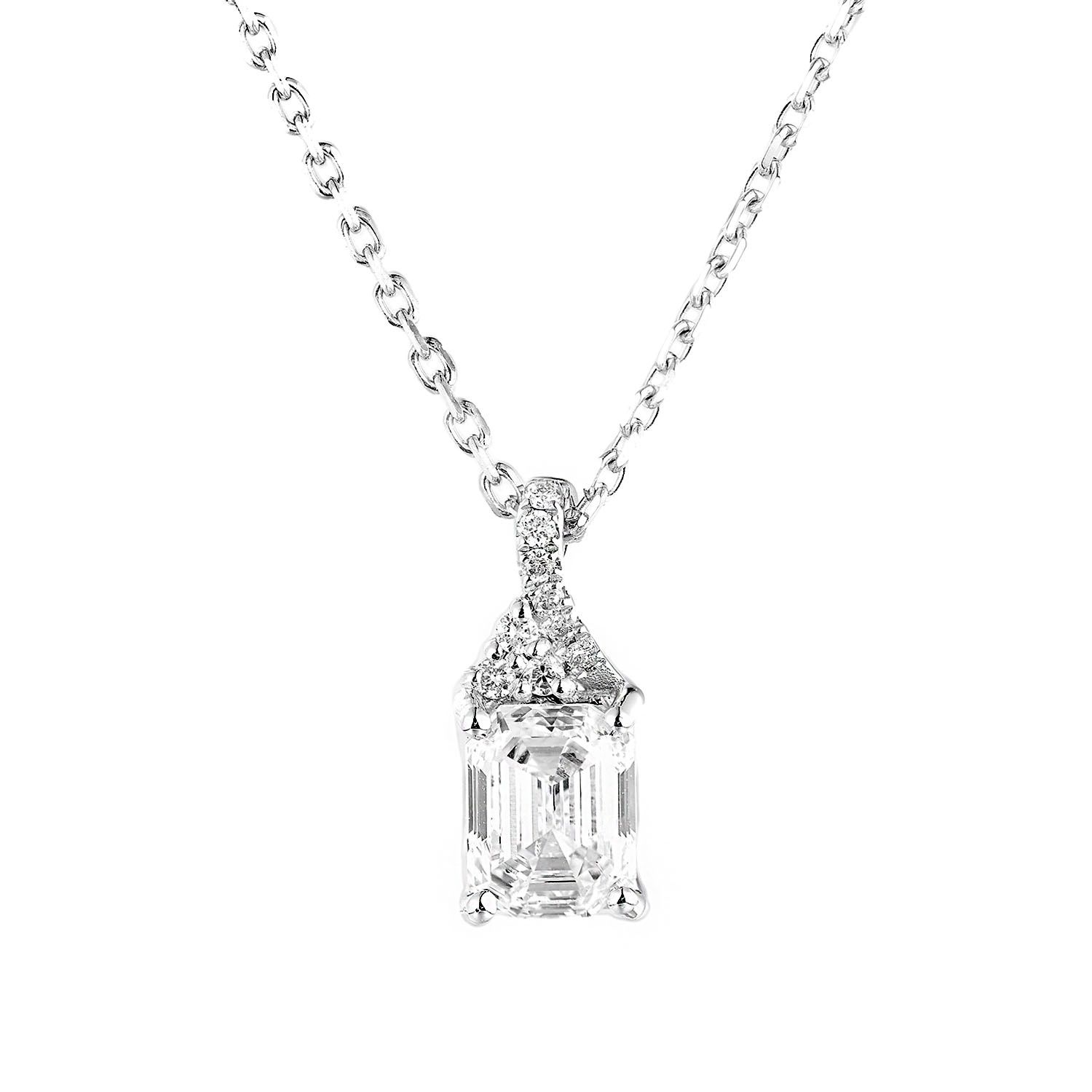 14K White Gold Lab Grown Diamond Necklace MZ71078
