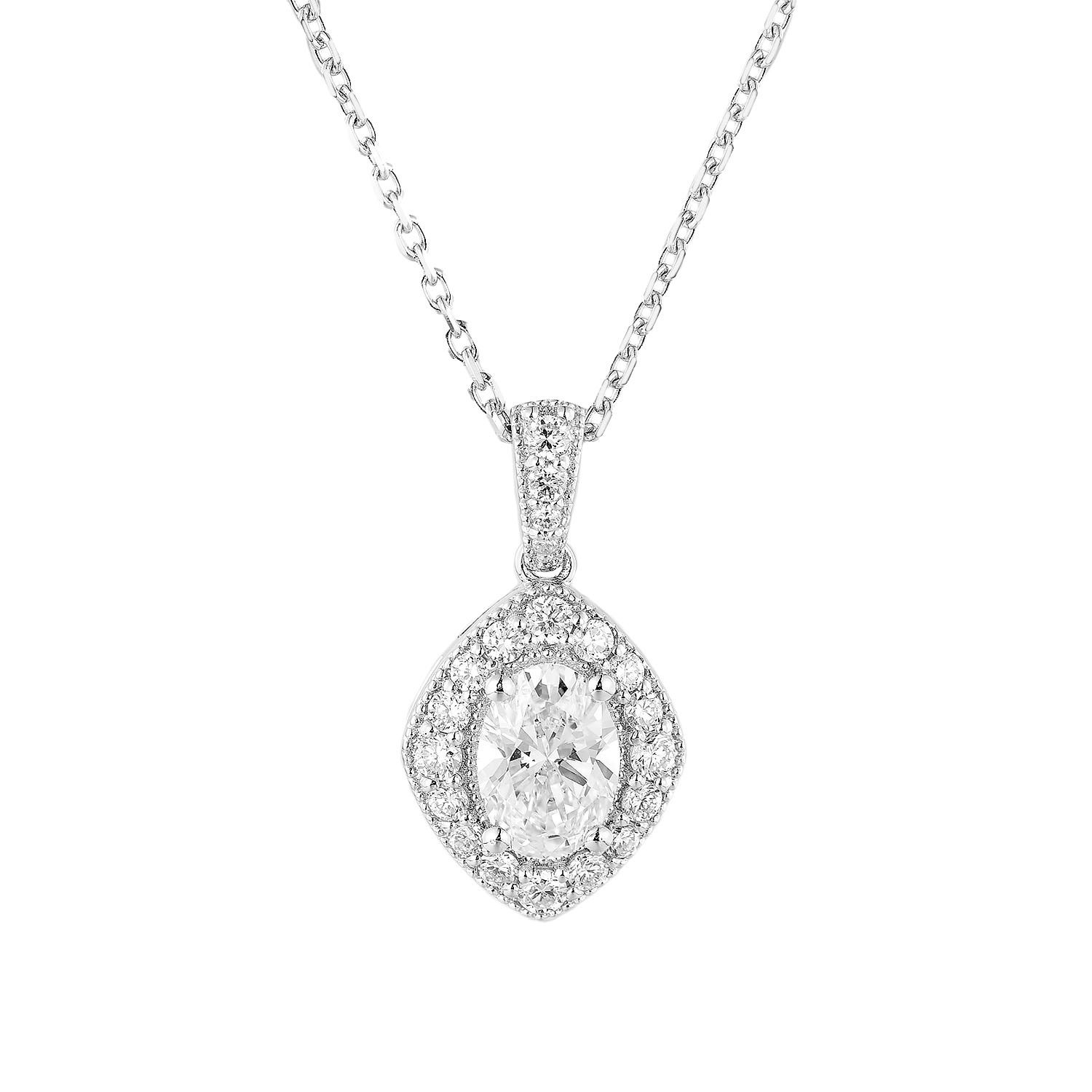 14K White Gold Lab Grown Diamond Necklace MZ61382-1