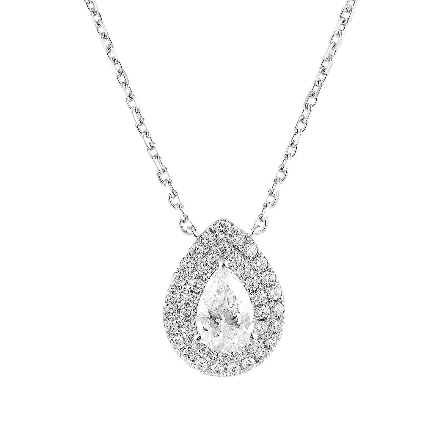 14K White Gold Lab Grown Diamond Necklace MZ71082