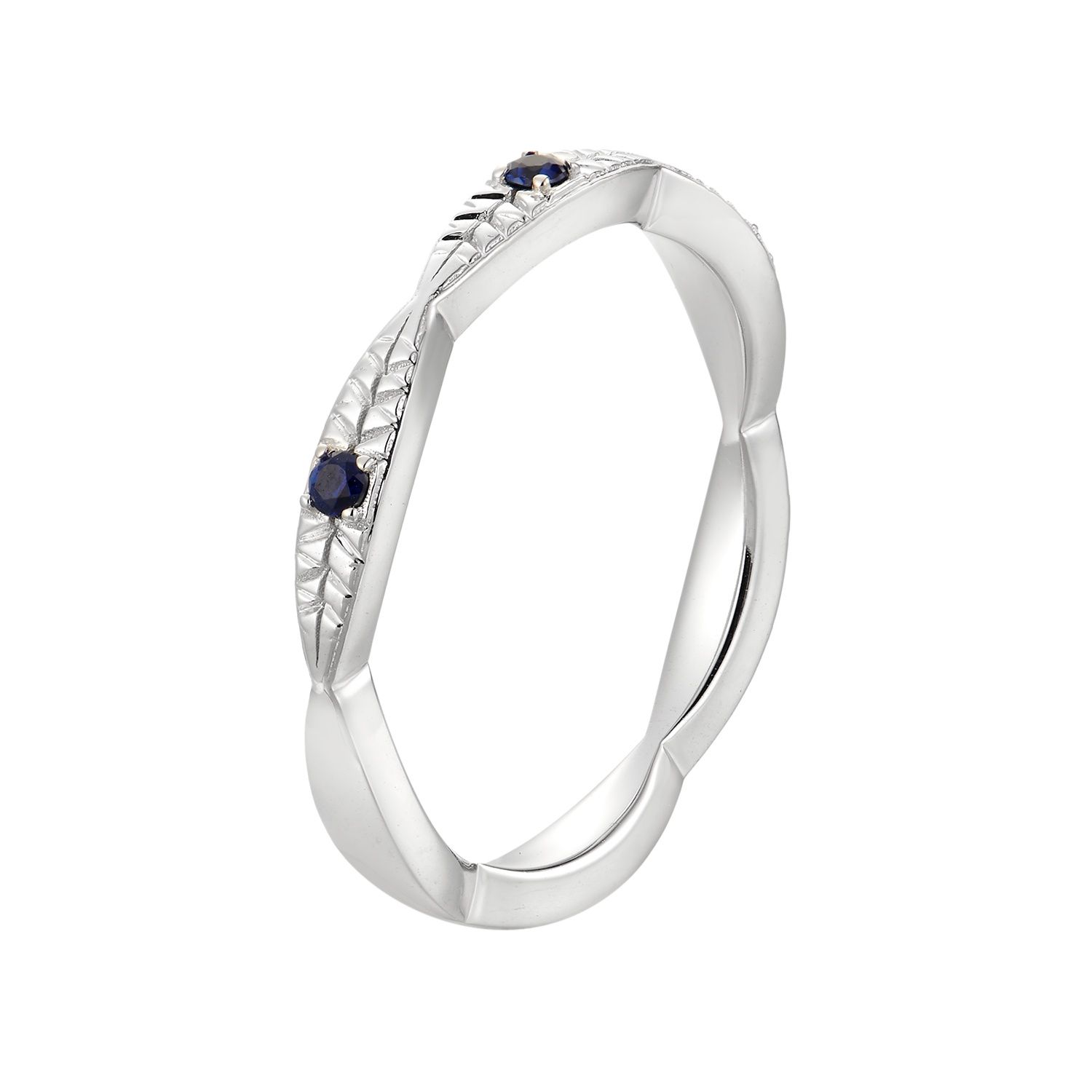 14K Yellow Gold Marquise Shape Natural Gems Anniversary Band MZ5159, main stone: 14KWhite-2.4g-0.073ct-Sapphire