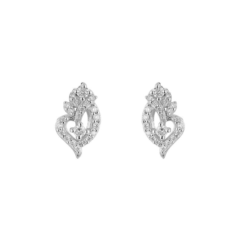 14K White/Yellow Gold Natural Diamond  Stud Earrings MZ71995
