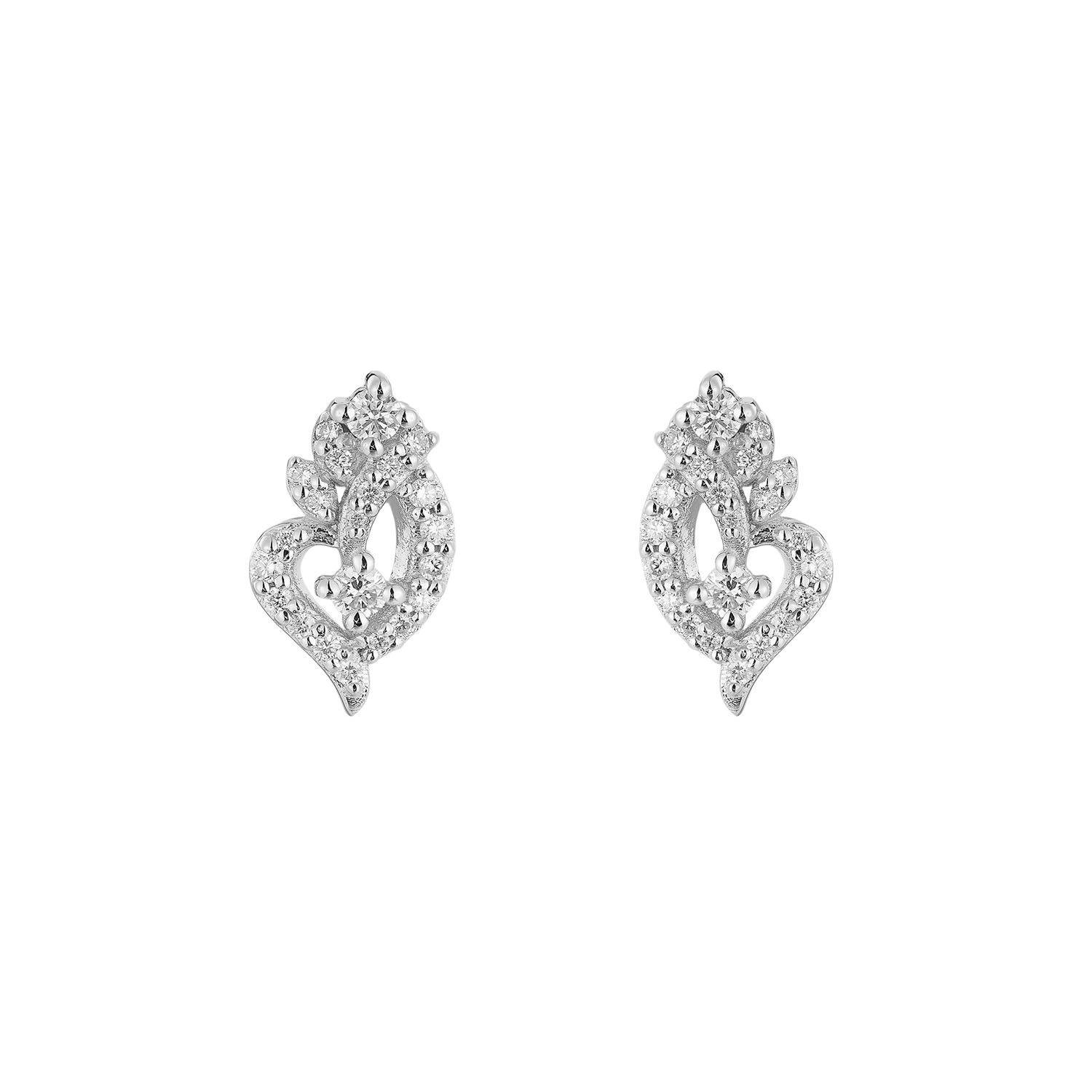 14K White/Yellow Gold Natural Diamond  Stud Earrings MZ71995, Colour: 14KWhite