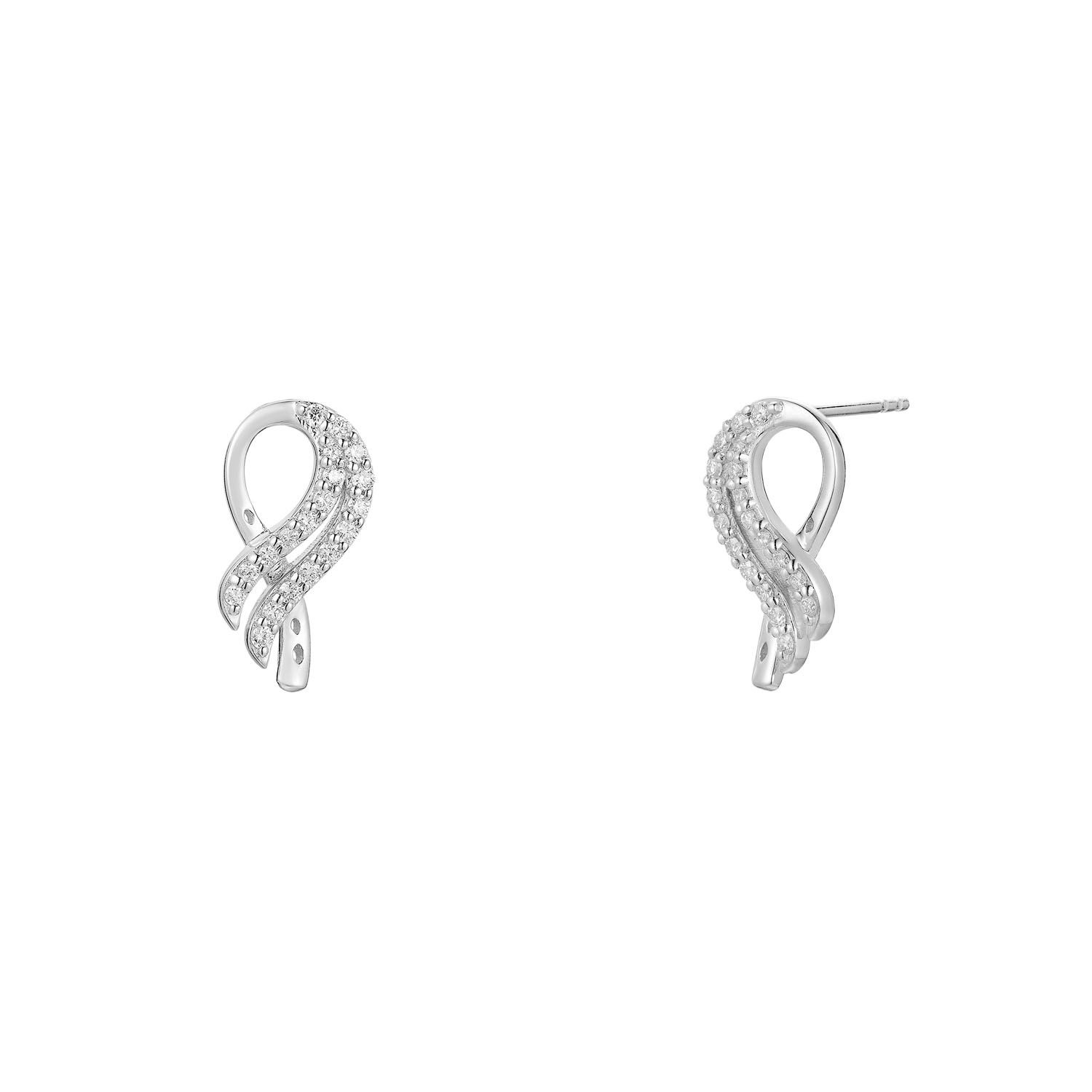 14K White/Yellow Gold Round Natural Diamond  Stud Earrings MZ71973, Colour: 14KWhtie