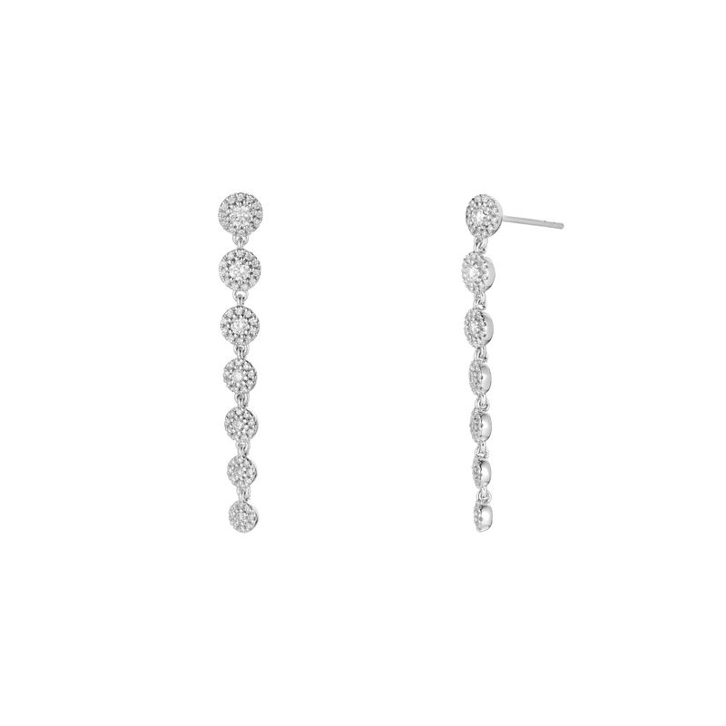 14K White Gold Natural Diamond  Round Stud Earrings MZ71536