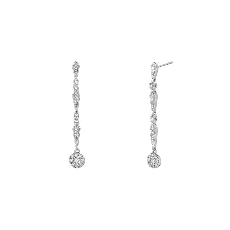 14K White Gold Natural Diamond Round Stud Earrings MZ71532