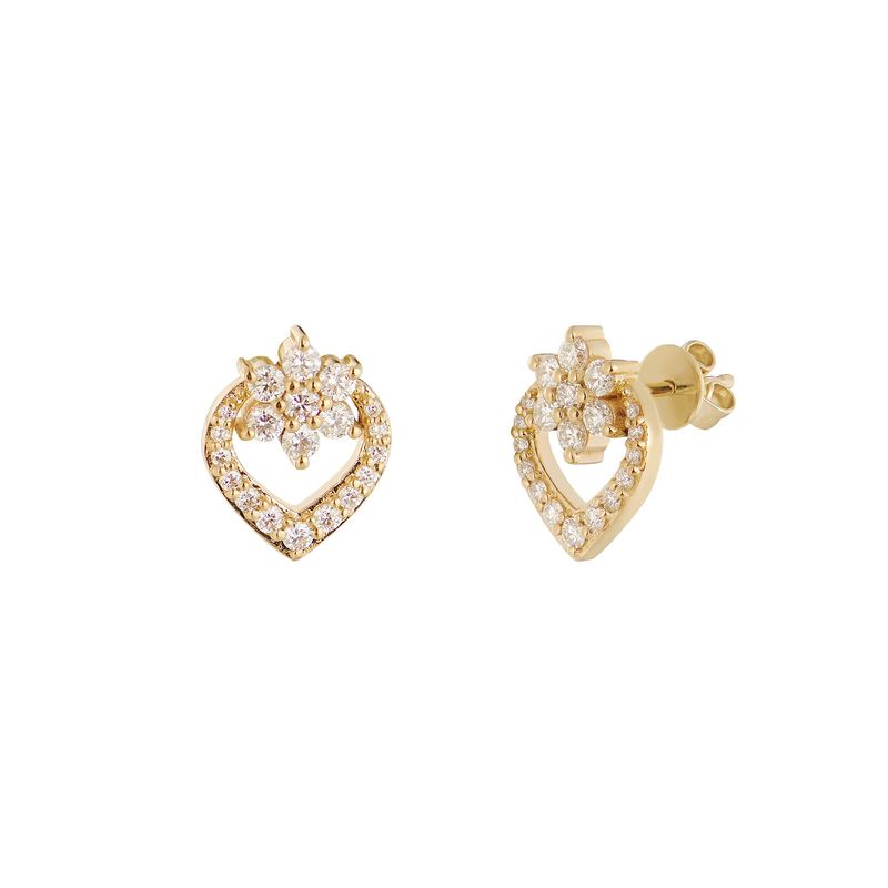 14K Yellow Gold Natural Diamond  Stud Earrings MZ10290