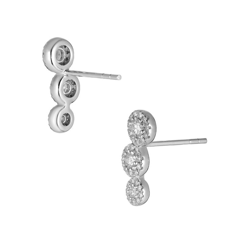 14K White Gold Natural Diamond  Round Stud Earrings MZ71521