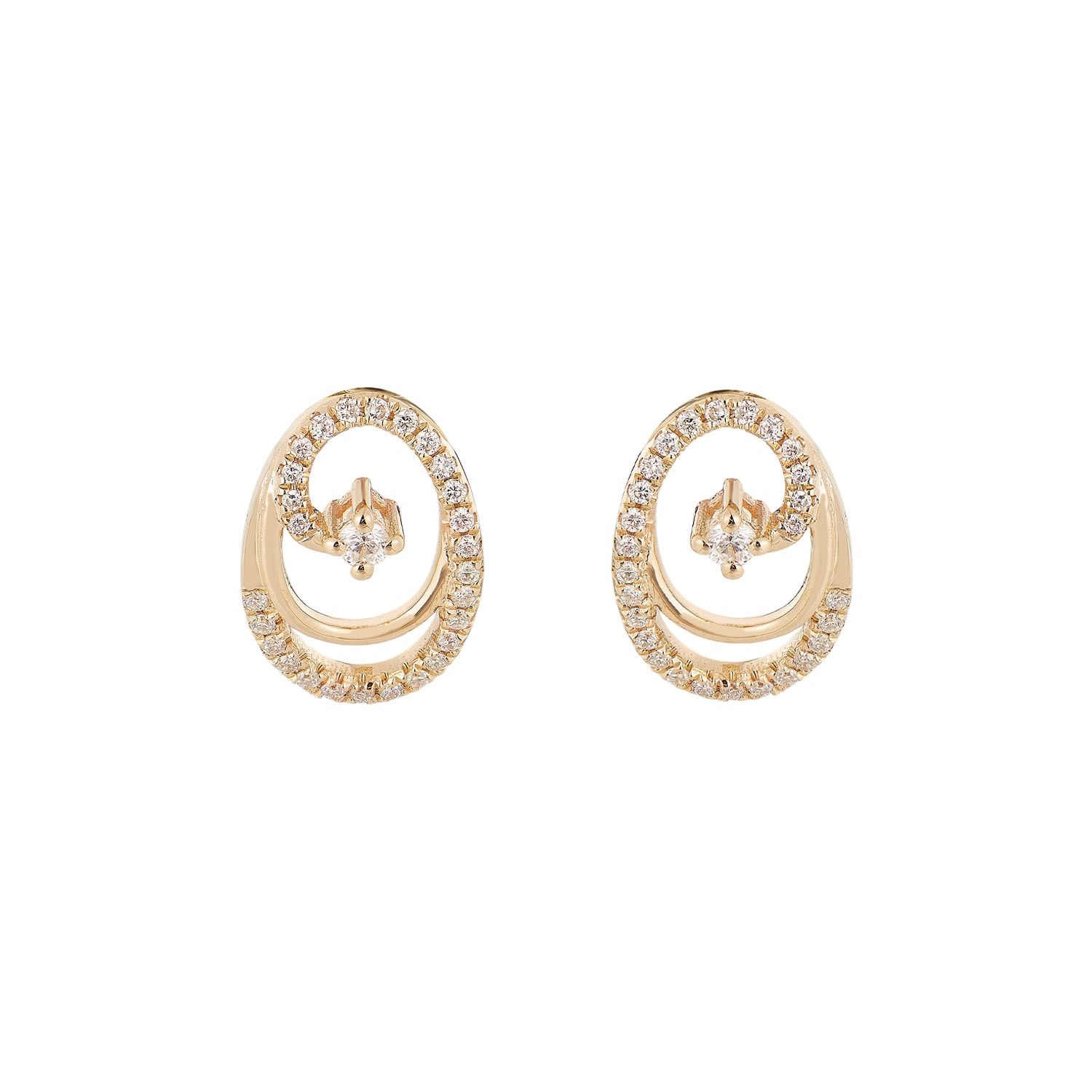 14K Yellow Gold Natural Diamond  Stud Earrings MZ71994