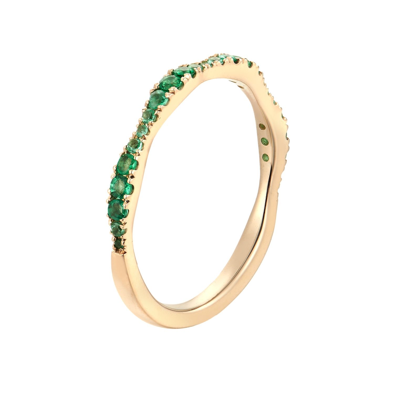 14K White/Yellow Gold Natural Round Color Gem Wedding Band MZ5007
