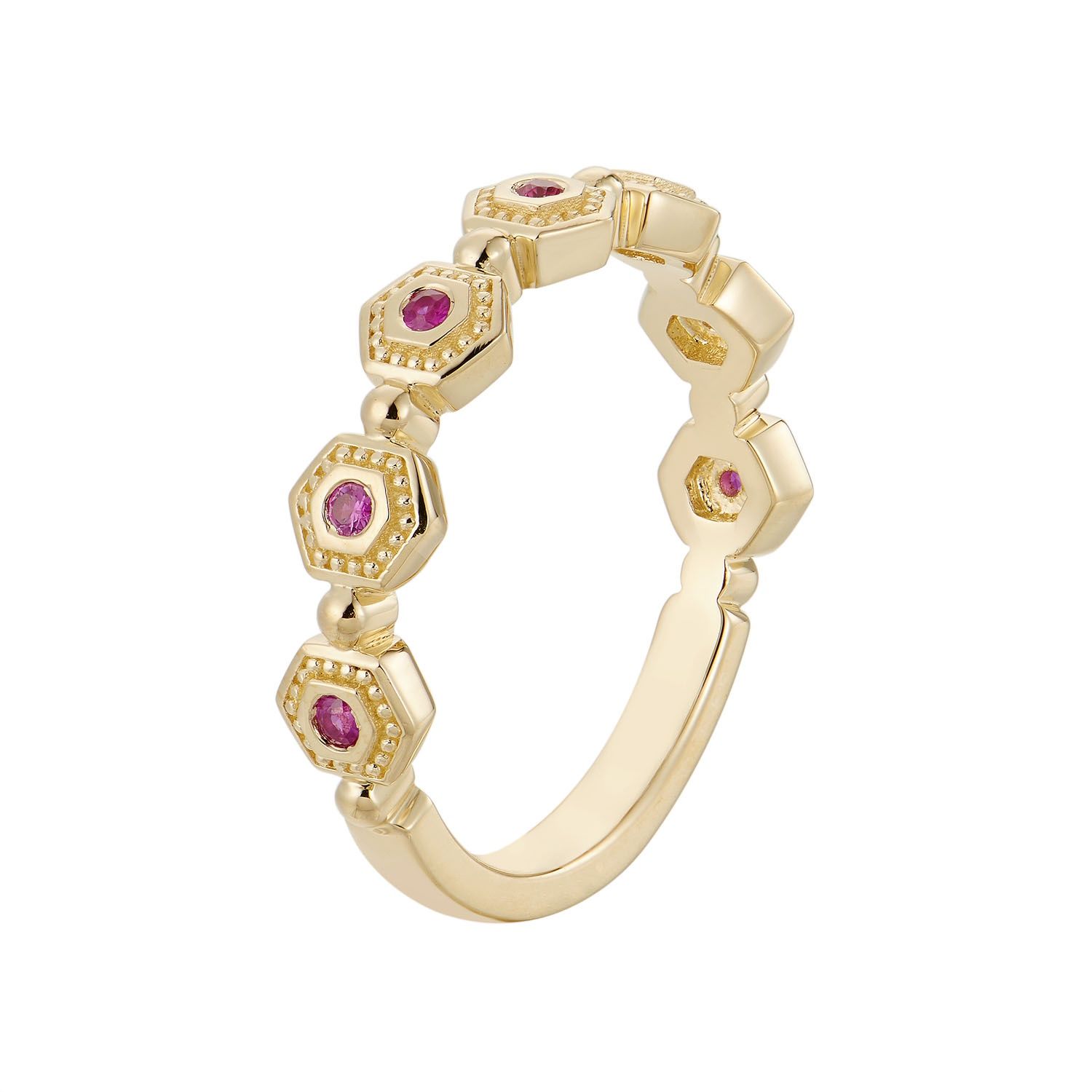 14K White/Yellow Gold Natural Round Color Gem Wedding Band MZ1815, main stone: 14KY-2.97g-0.122ct-Ruby