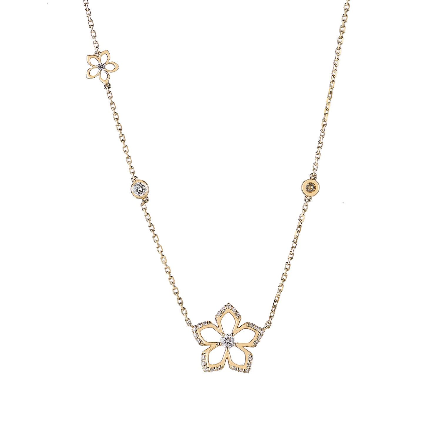 14K Yellow Gold Natural Diamond Necklace MZ71677