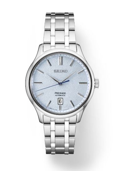 Seiko Presage Automatic Light Blue Dial Stainless Steel Men&#39;s Watch SRPF53
