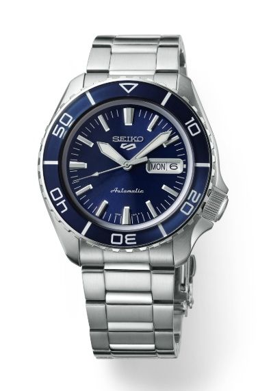 Seiko 5 Sports Blue Sunray Dial Silver Indice Stainless Steel Watch SRPK97