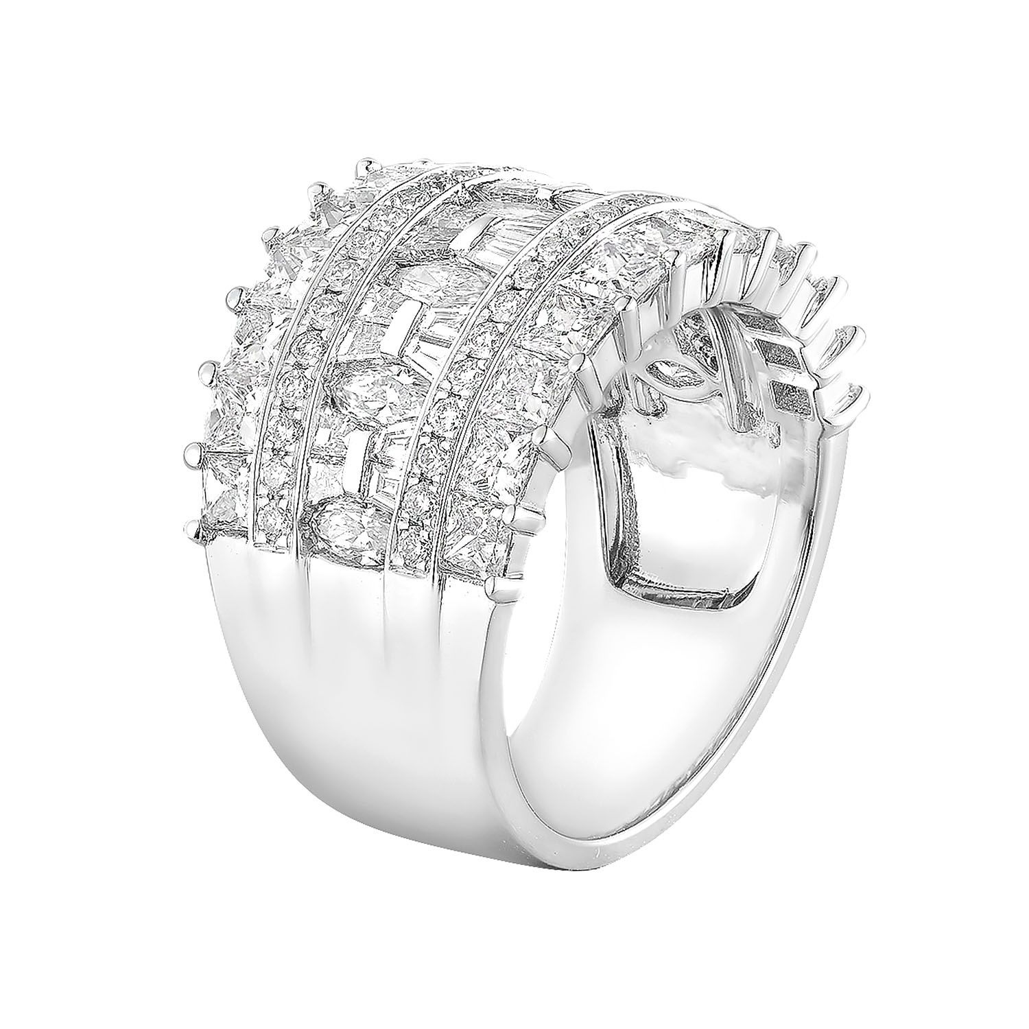 14K White/Yellow Gold Marquise And Princess Lab Grown Diamond Band MZ8069, Colour: White