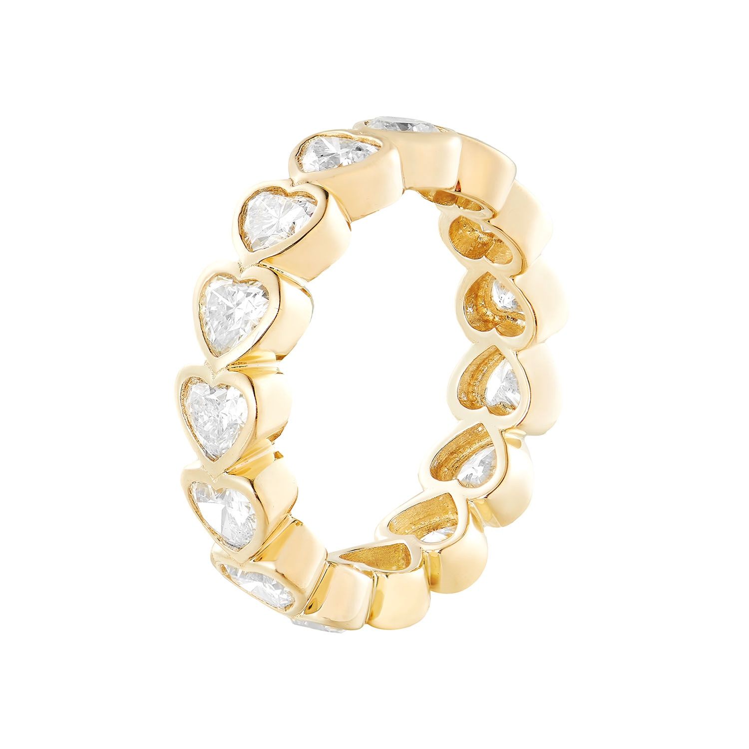14K Yellow Gold Heart Lab Grown Diamond Eternity Band MZ30017, Colour: Yellow