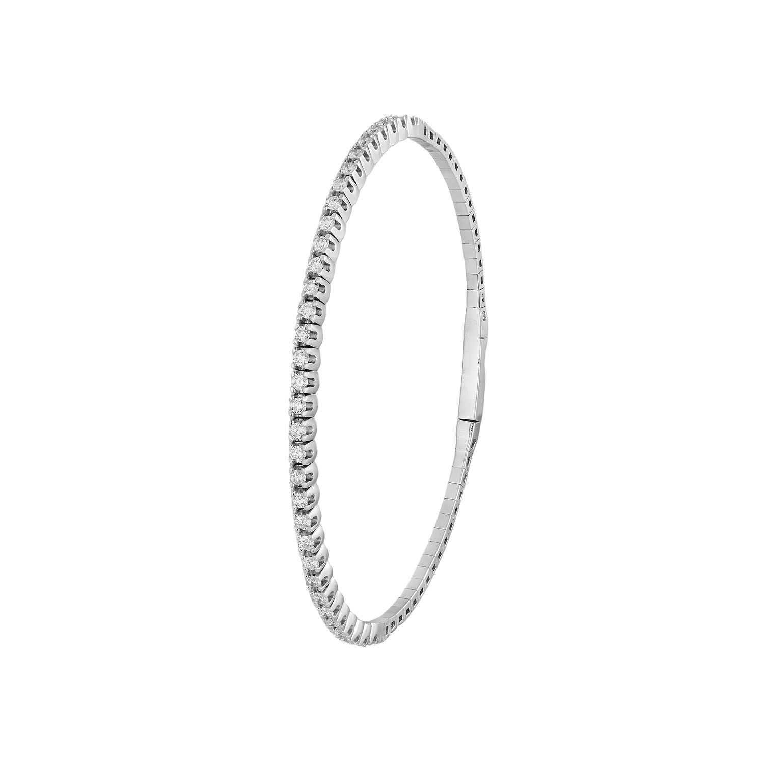 14K White/Yellow Gold Round Natural Diamond  Bangle MZ2382