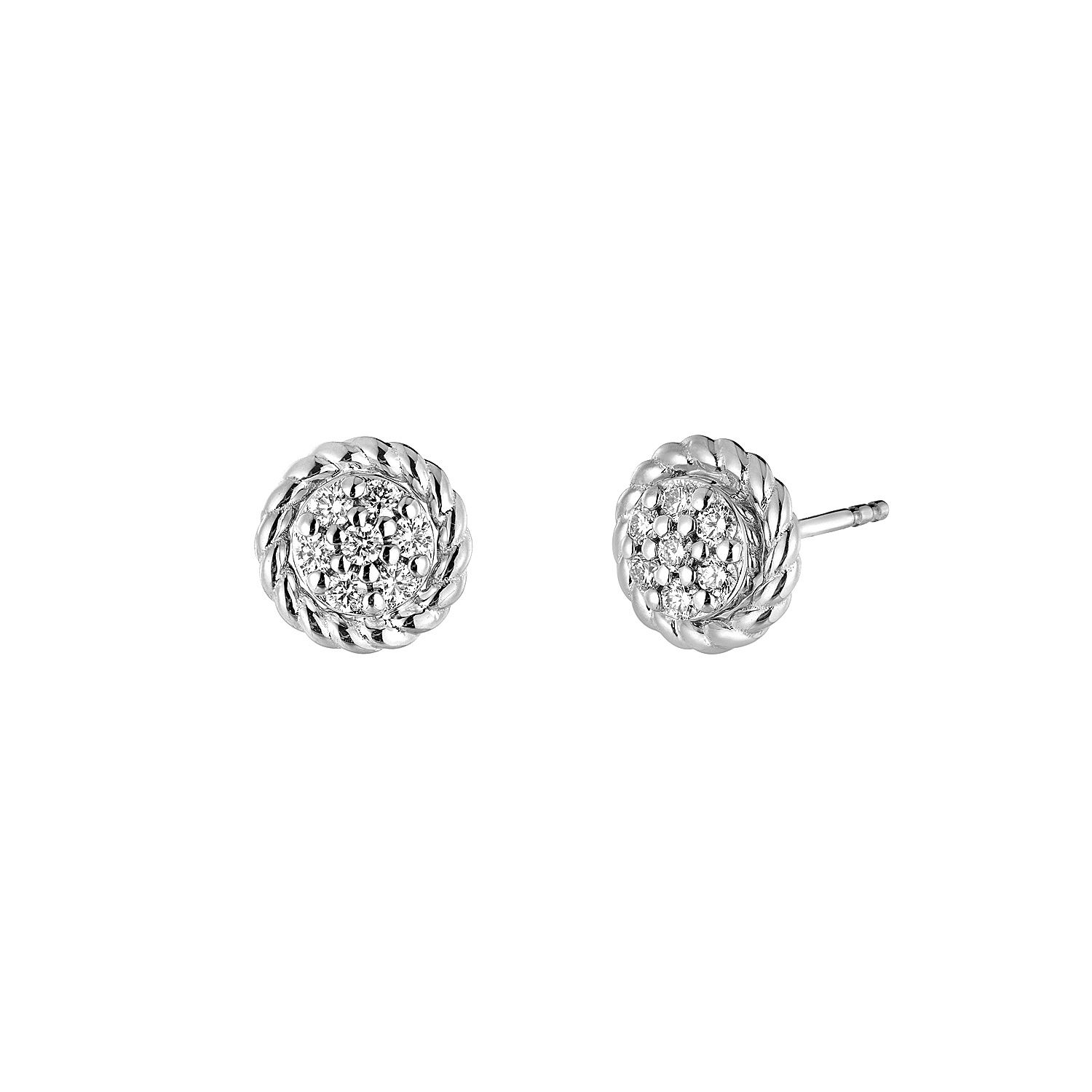 14K White Gold 14K Rose Gold Lab Grown Diamond Earring Stud MZ11692, Colour: White