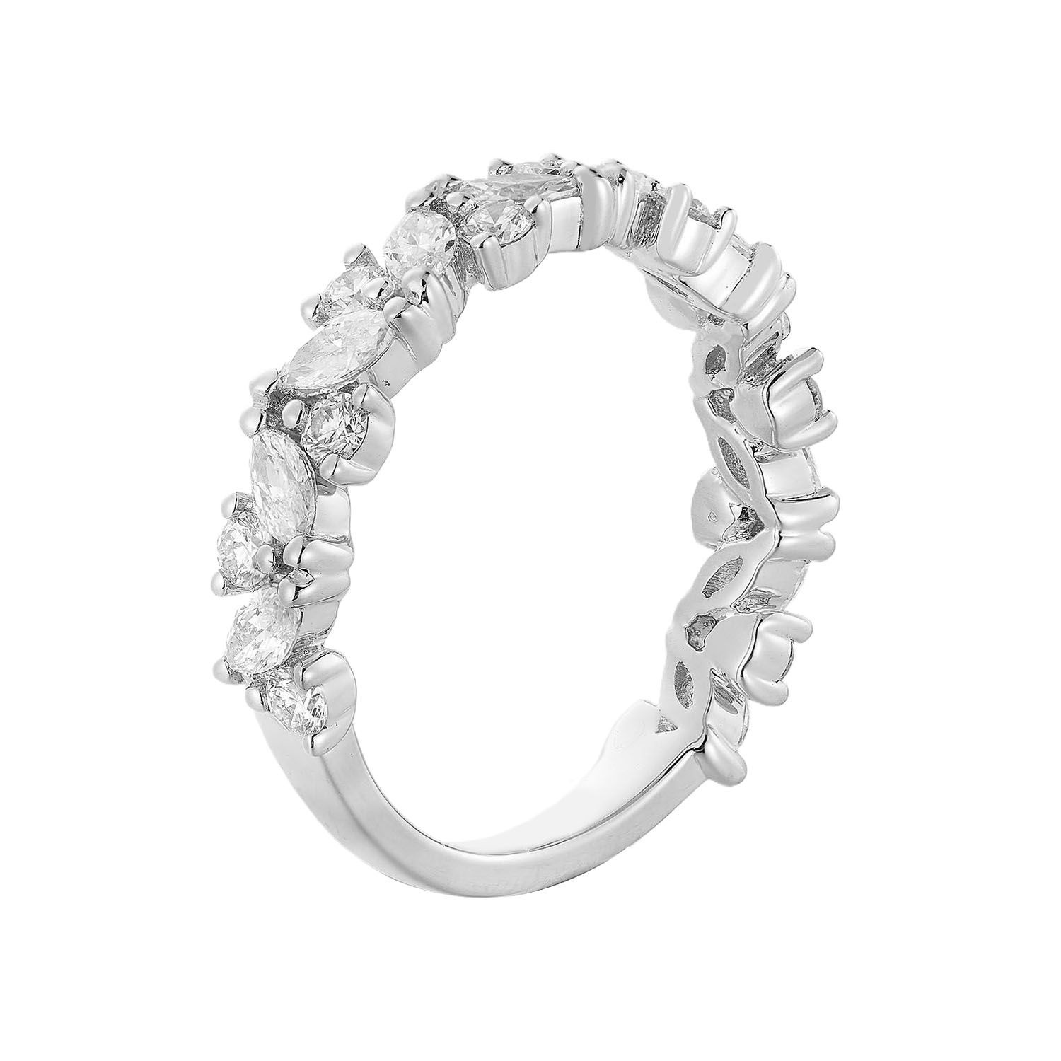 14K White Gold Marquise Lab Grown Diamond Wedding Band MZ6253-1