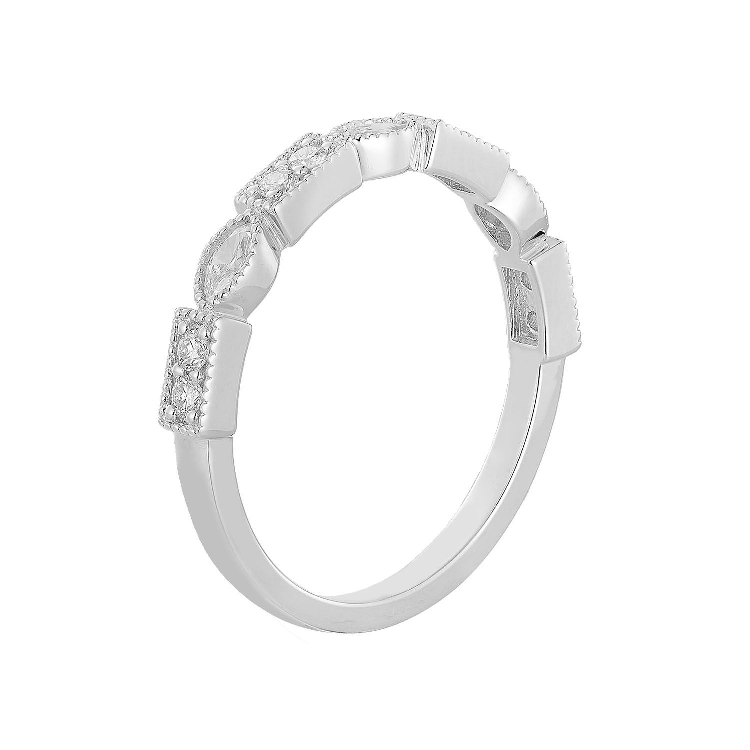14K White/Yellow Gold Marquise Natural Diamond Wedding Band MZ6381-1, Colour: 14KW-2.24g-0.307ct-ND