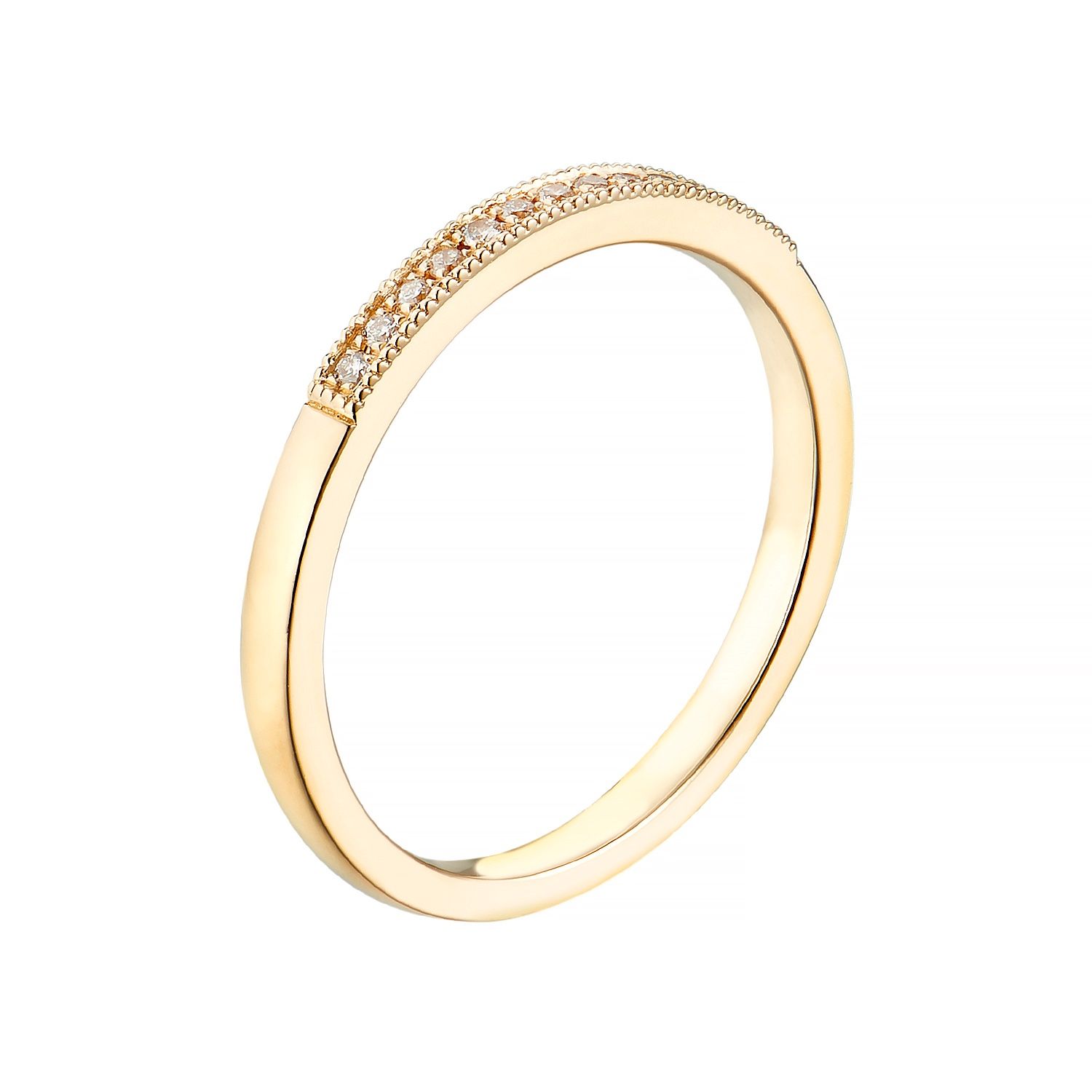 14K White/Yellow Gold Anniversary Natural Diamond Band MZ6489, Colour: 14KY-1.95g-0.067ct-ND