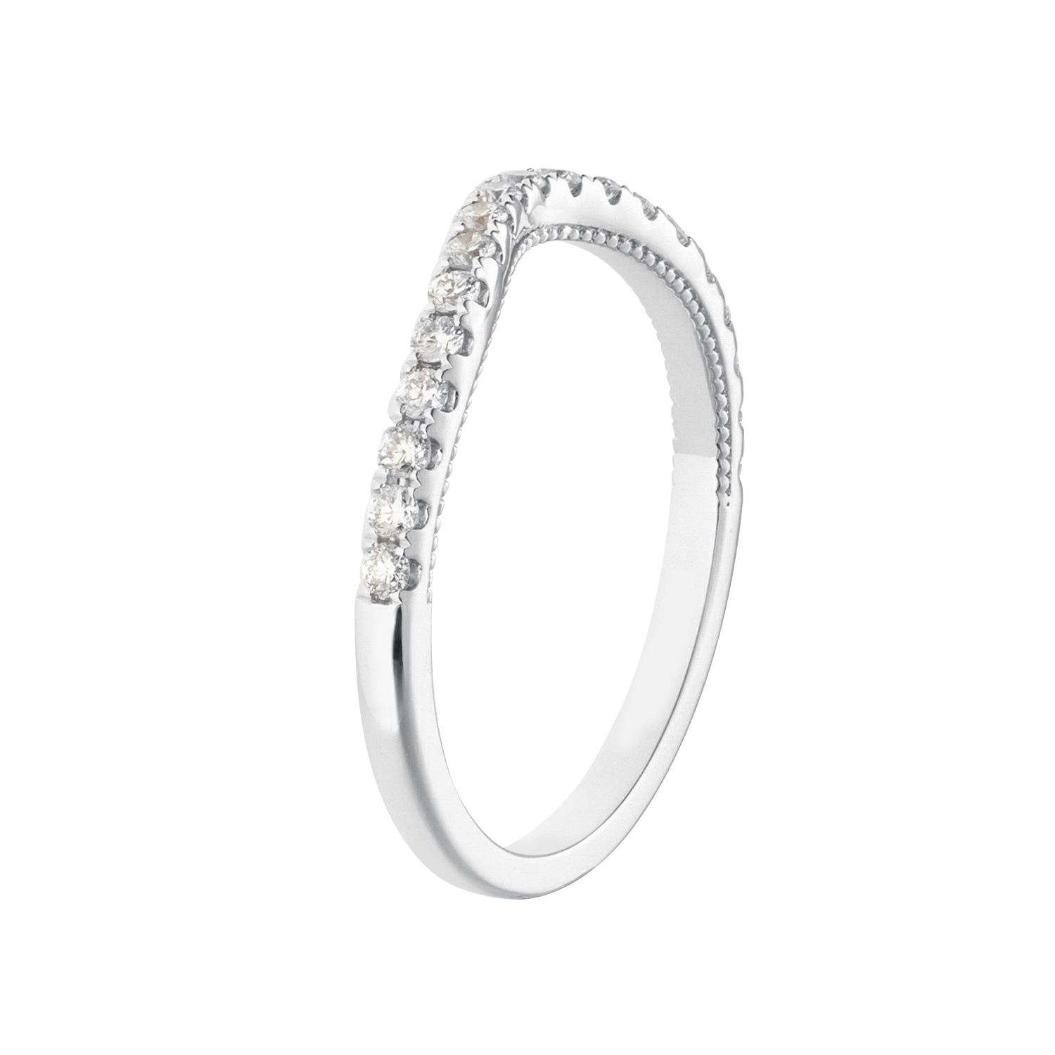 14K White Gold Anniversary Lab Grown Diamond Curved Band MZ6635