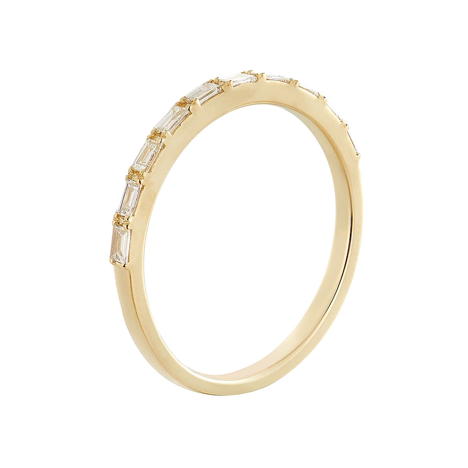 14K White/Yellow Gold Baguette Natural Diamond Wedding Band MZ71150-1, Colour: 14KY-1.44g-0.273ct-ND