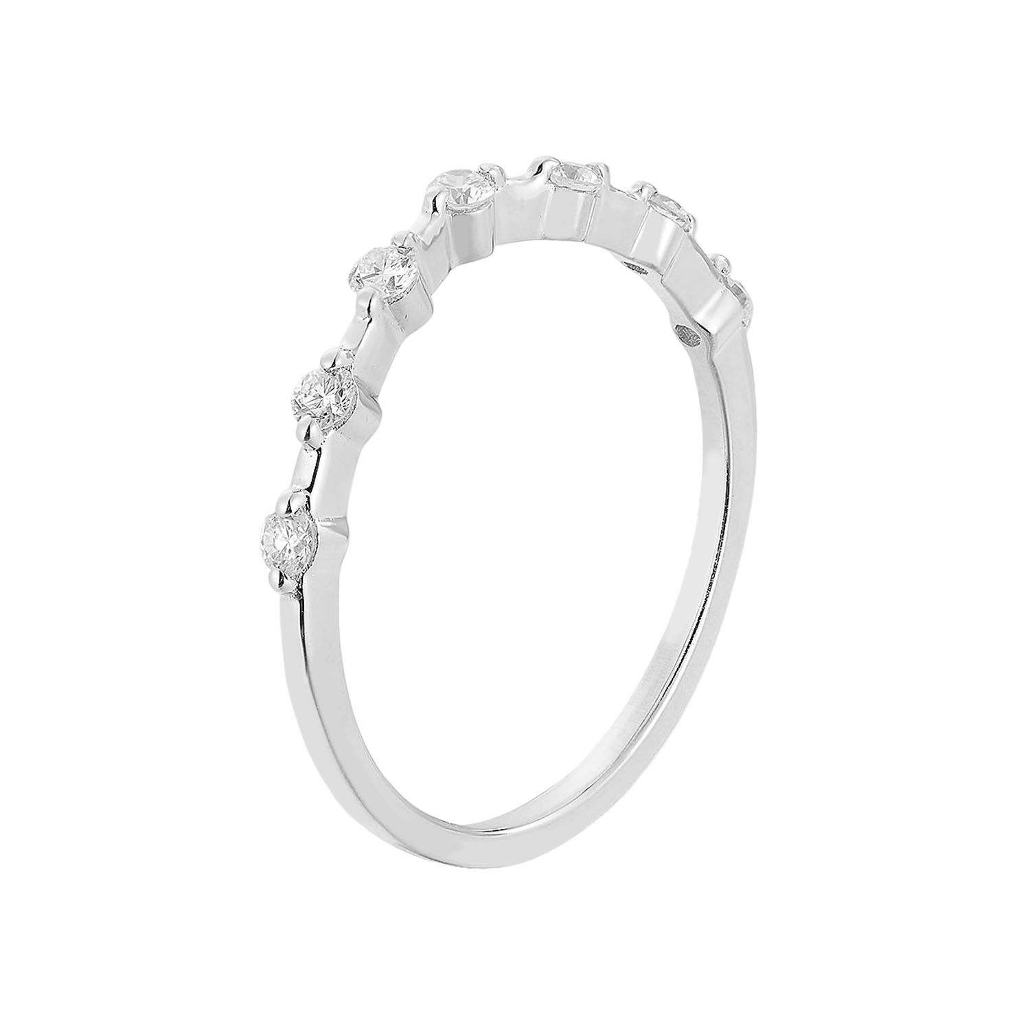 14K White Gold Anniversary Lab Grown Diamond Curved Band MZ72924 (RE MZ7060)