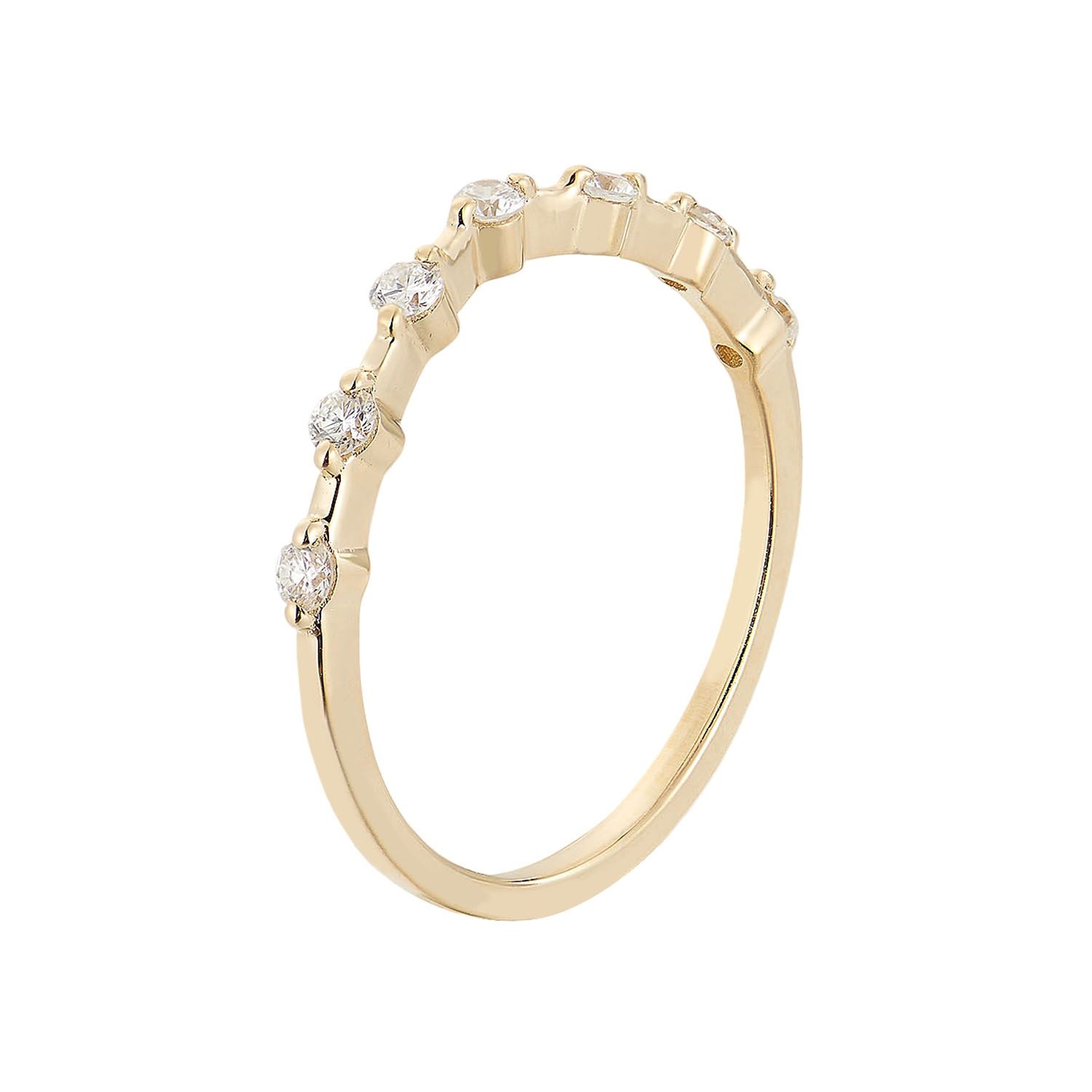 14K White/Yellow Gold Anniversary Natural Diamond Curved Band MZ72924 (RE MZ7060), Colour: 14KY-1.32g-0.226ct-ND