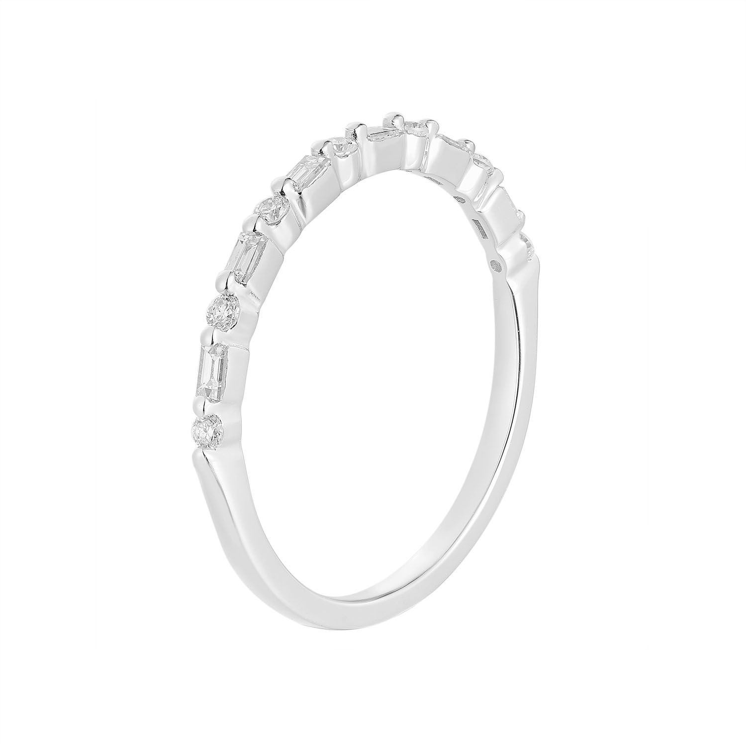 14K White Gold Lab Grown Diamond Wedding Band MZ71716