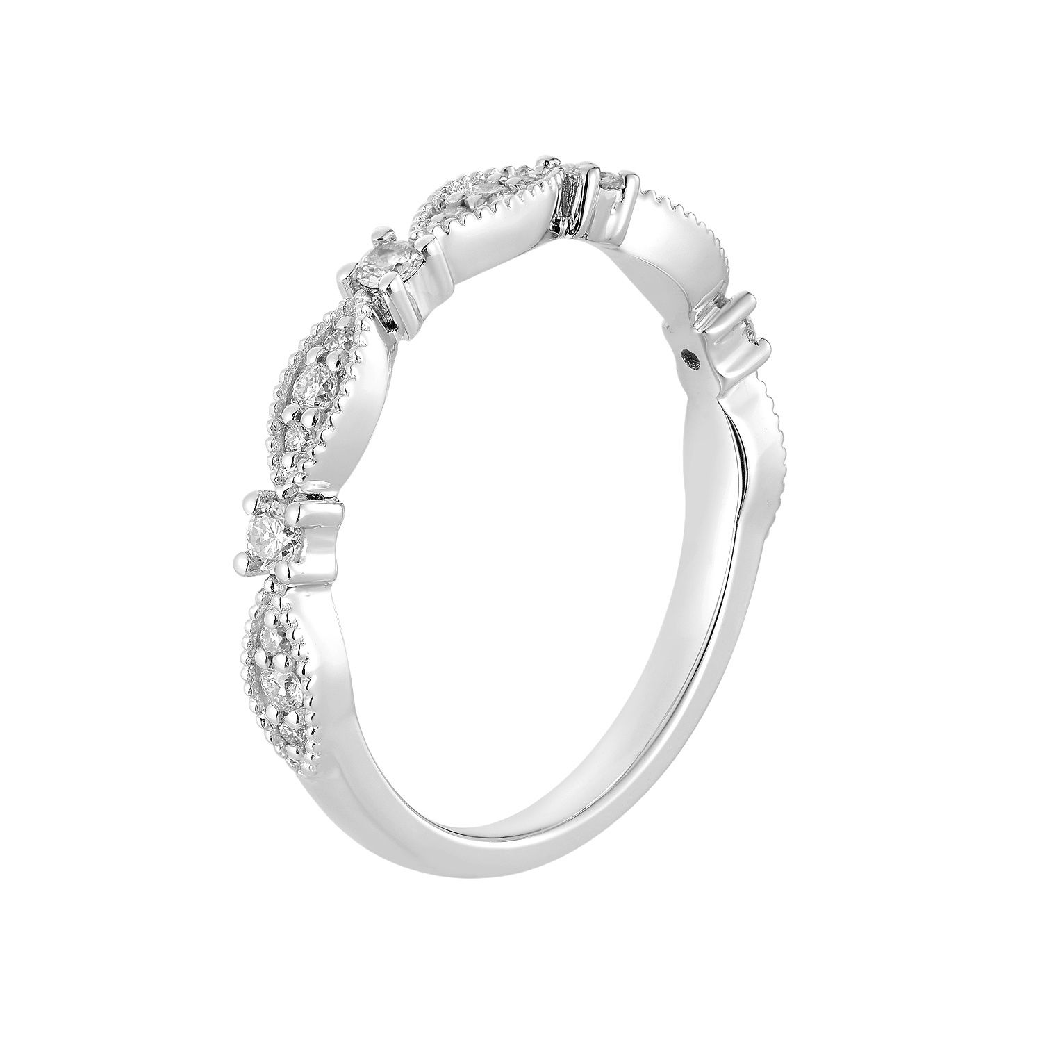14K White Gold Lab Grown Diamond Wedding Band MZ71917