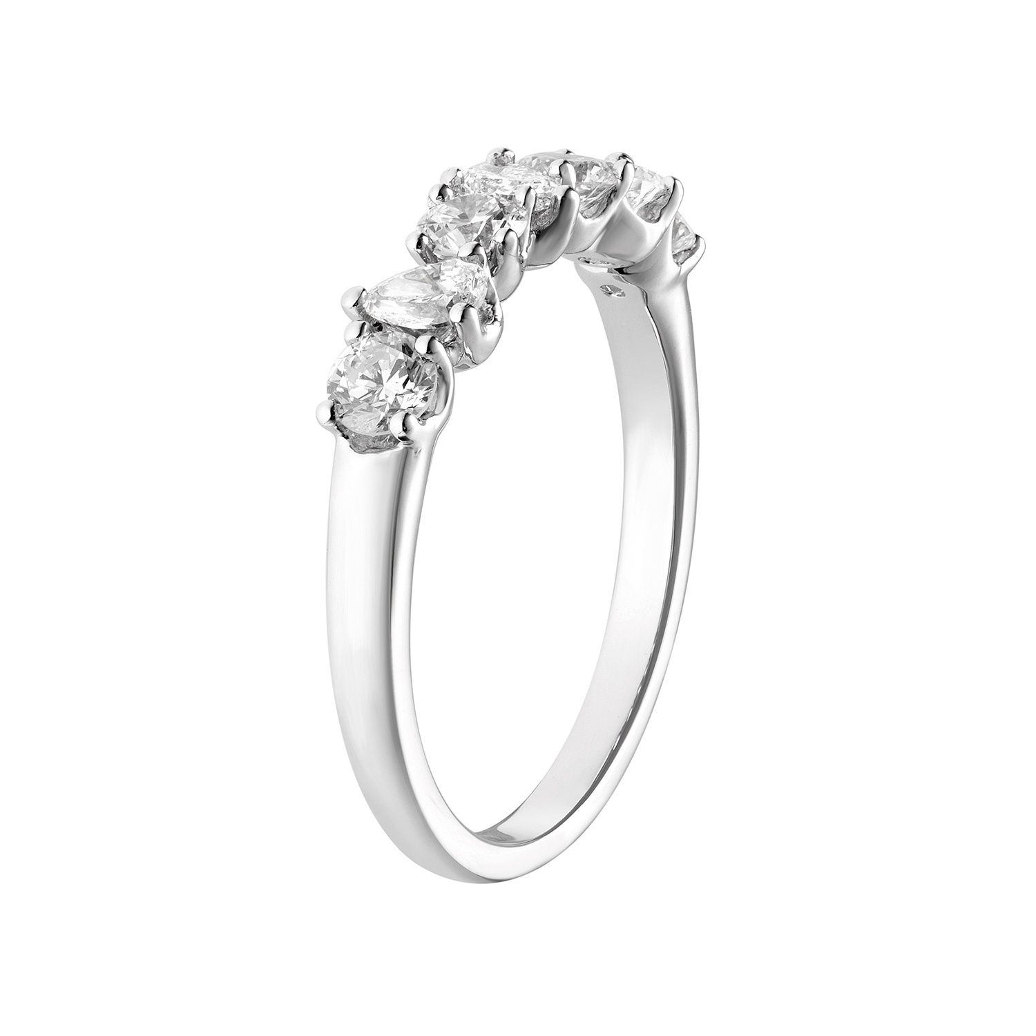 14K White Gold Natural Diamond Wedding Band MZ6707, Colour: 14KW-2.57g-0.713ct-ND