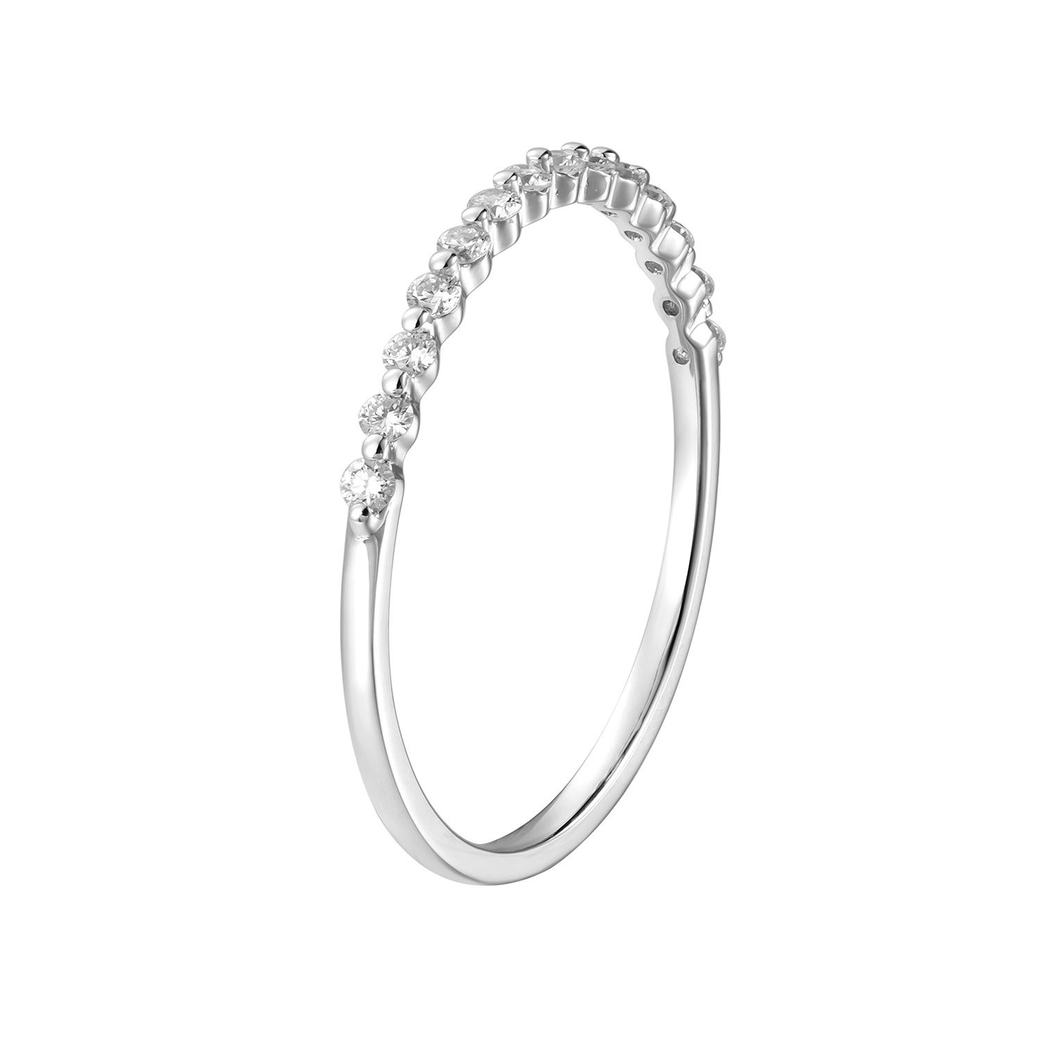 14K White Gold Lab Grown Diamond Wedding Band MZ7099