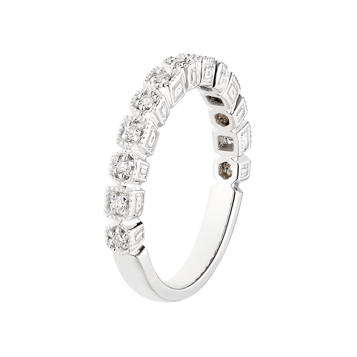14K White Gold Lab Grown Diamond Wedding Band MZ6601
