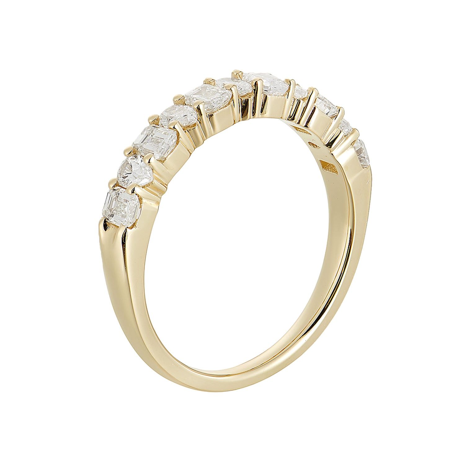 14K White/Yellow Gold Natural Diamond Wedding Band MZ73042, Colour: 14KY-2.67g-0.856ct-ND