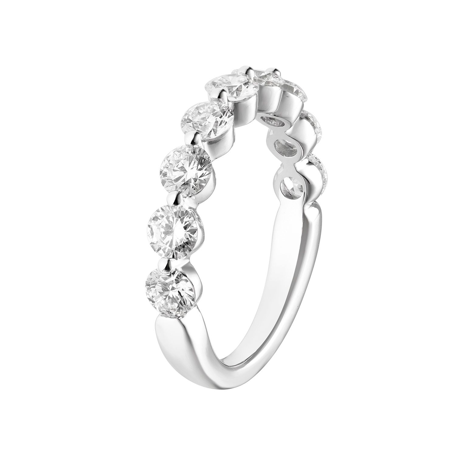 14K White/Yellow Gold Natural Diamond Wedding Band MZ7349, Colour: 14KW-3.34g-1.548ct-ND