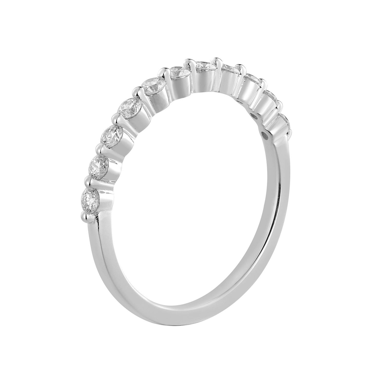 14K White Gold Lab Grown Diamond Wedding Band MZ9022